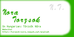 nora torzsok business card